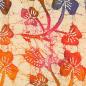 Preview: Viskose Batik einzigartig gefertigt  Blüten in Orange/Lila/Rottönen